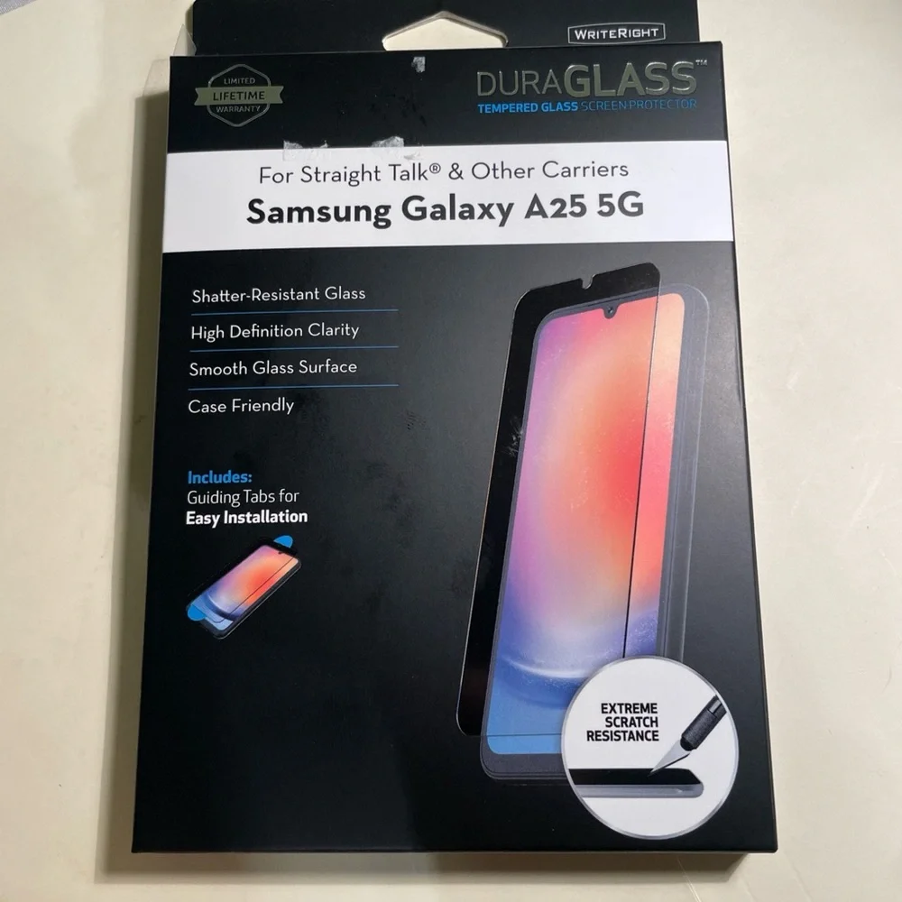DURAGLASS Tempered Glass Screen Protector for Samsung Galaxy A25 5G - Black